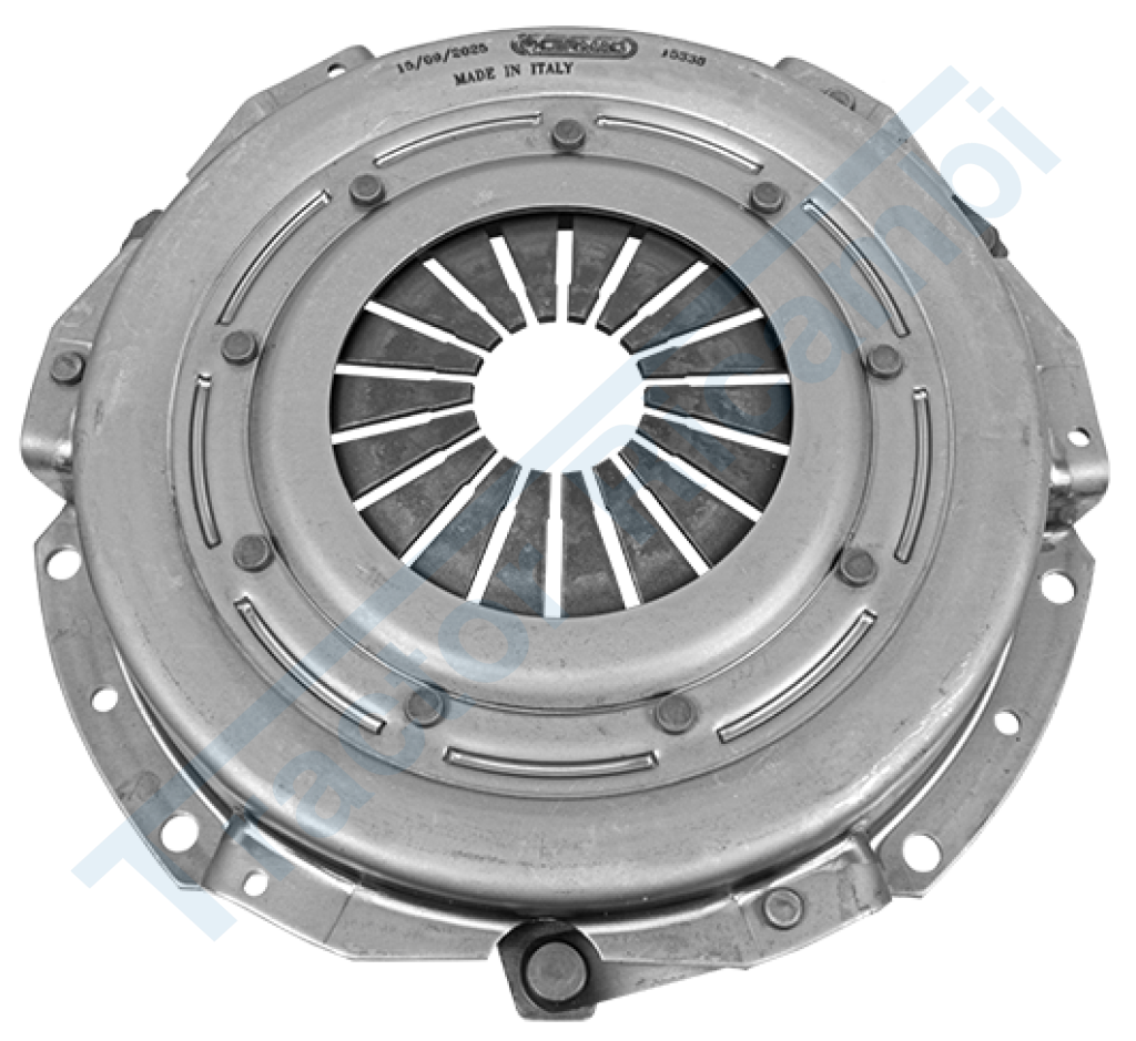Single-plate clutch with diaphragm springs