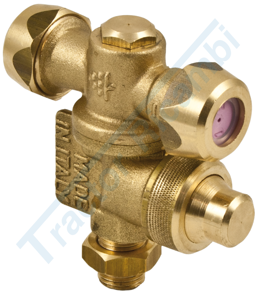 Double brass nozzle holder with anti-drip - Mignon type