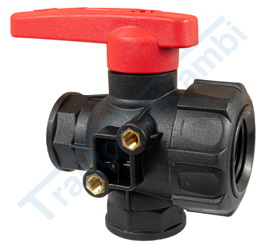 Valvola a sfera a 3 vie a flusso continuo