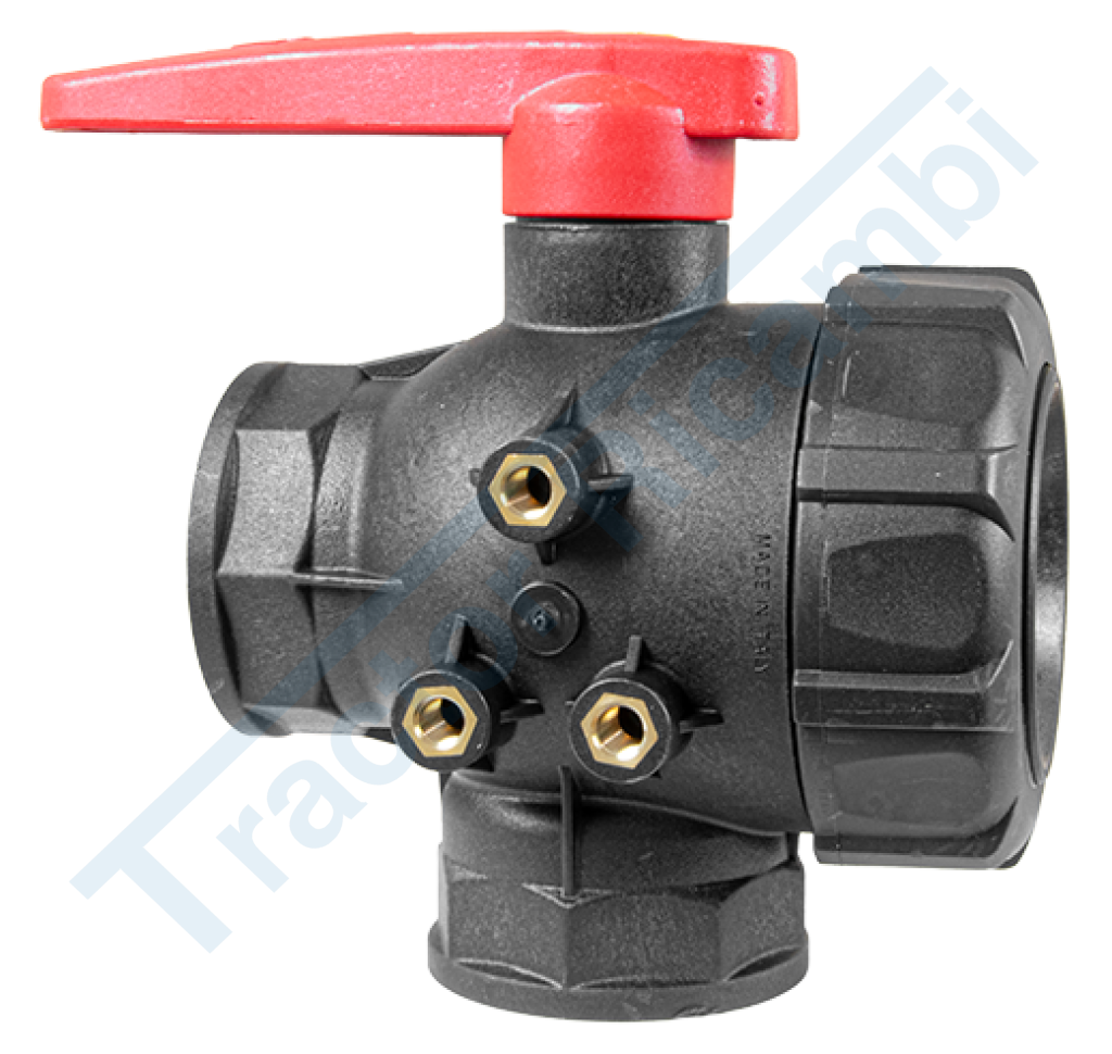 Valvola a sfera a 3 vie a flusso continuo