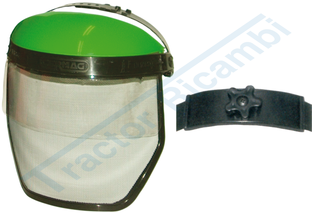  Visor in non reflecting metal gauze and polycarbonate with protective top and adjuster knob