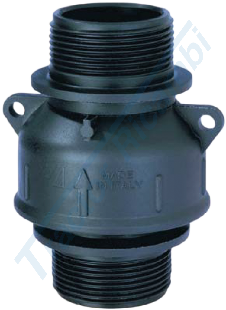 Foot valve with threaded couplings