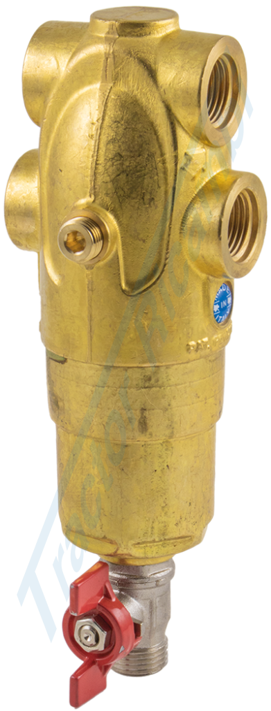 Complete filter with drain ball valve