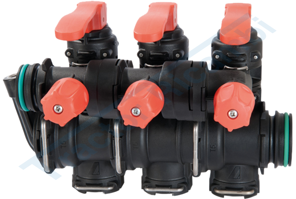 Group of manual valves with calibrated returns