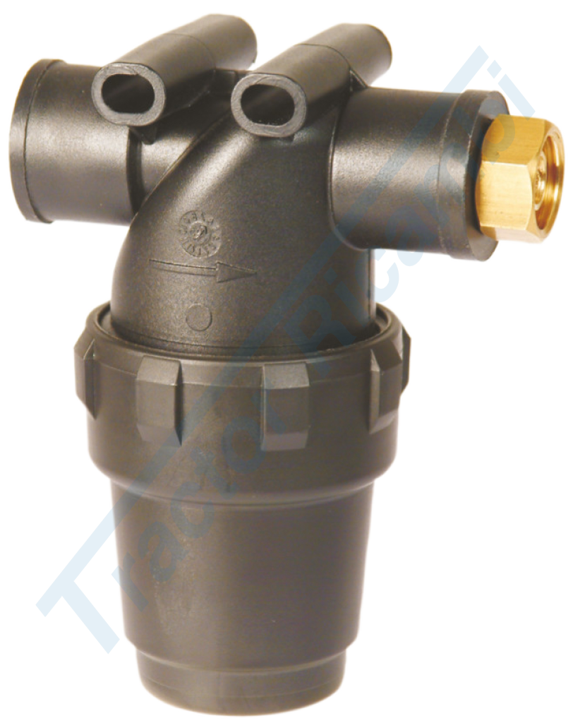 Inline filter with swivel threaded coupling