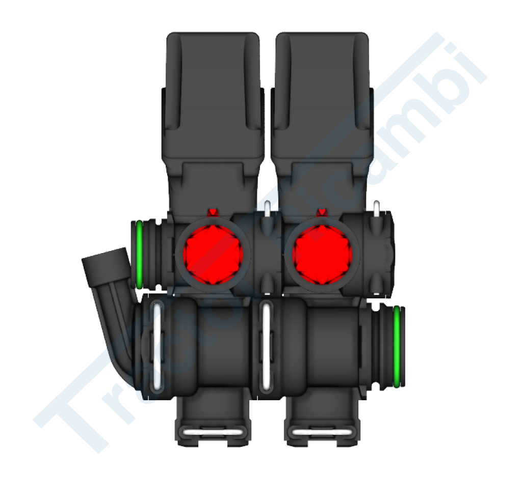 Group of electric valves with calibrated returns