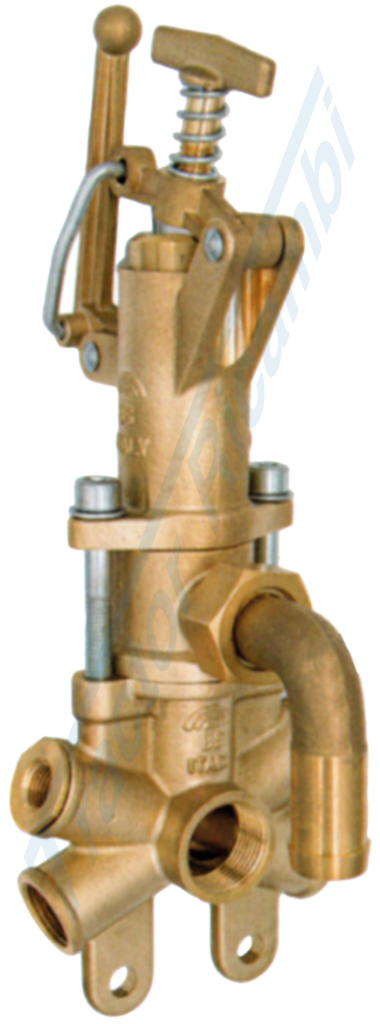 6-way control valve with curved connection