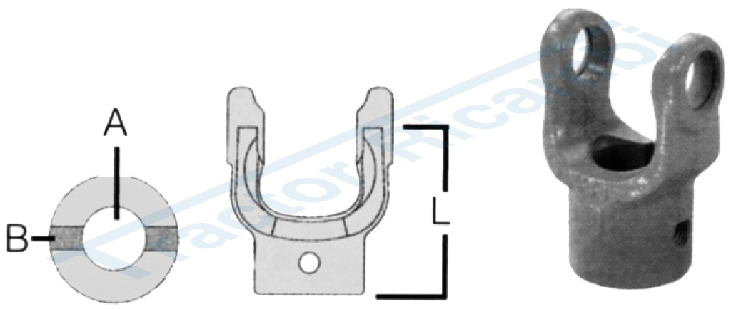 COUPLING YOKES WITH CYLINDRICAL HOLE AND PIN 18x47