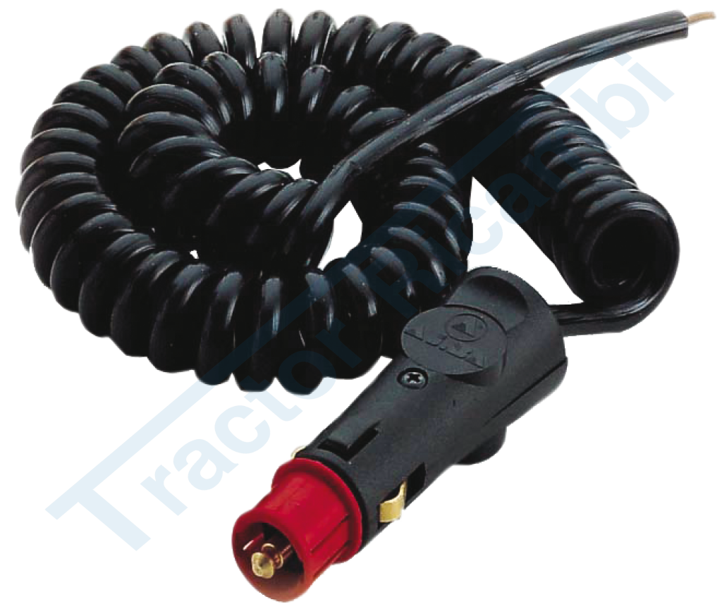 Cigarette lighter plug with 3 m spiral cable. For rotating beacon