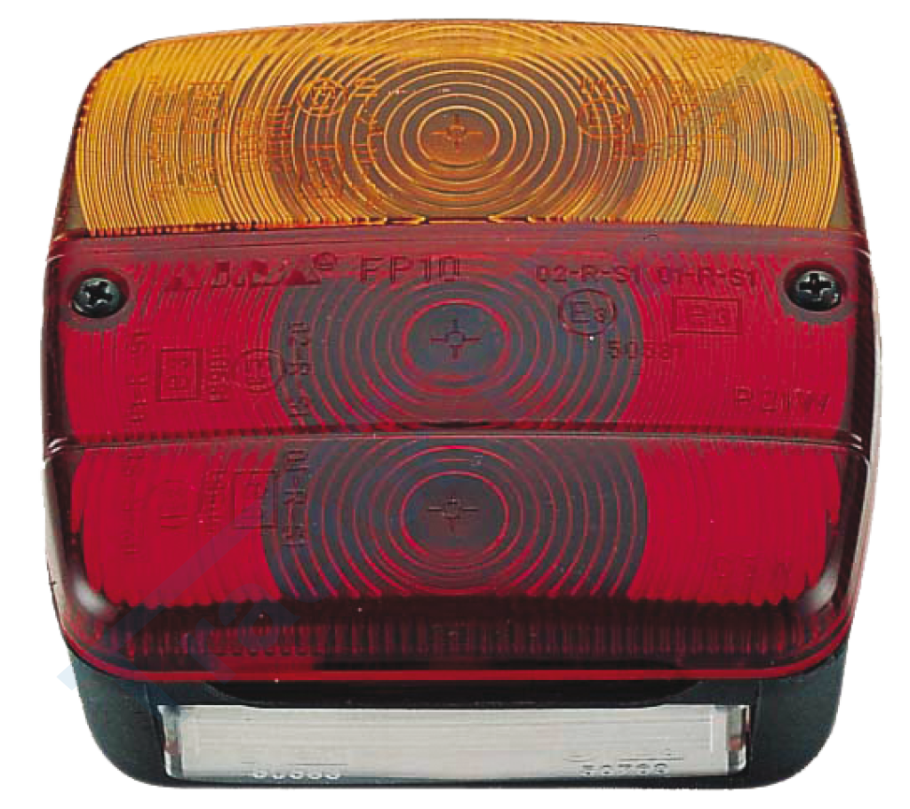 Rear light with license plate light