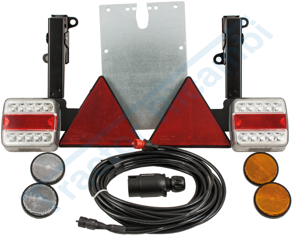  Kit completo di fanali 12V/24V a led montati su supporto con ribaltamento a scatto