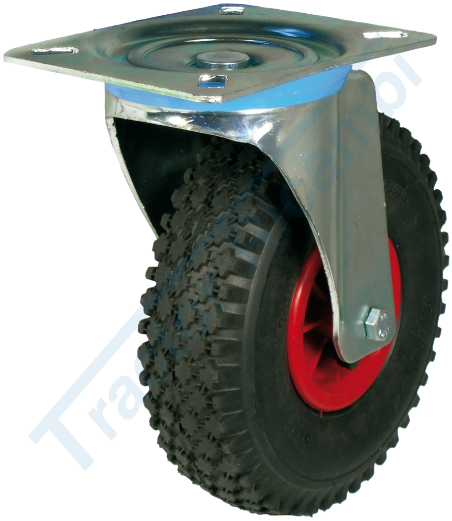 RUBBER WHEELS ON STEEL RIMS WITH SUPPORT