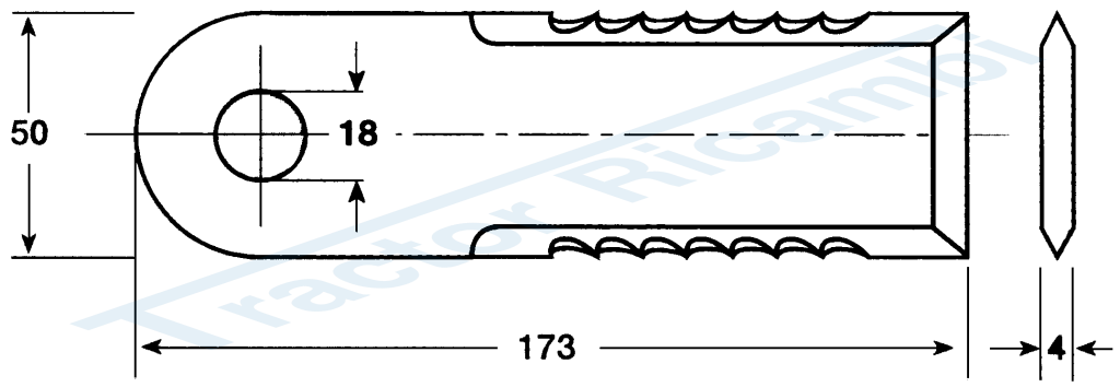 Coltello per trinciapaglia dentato