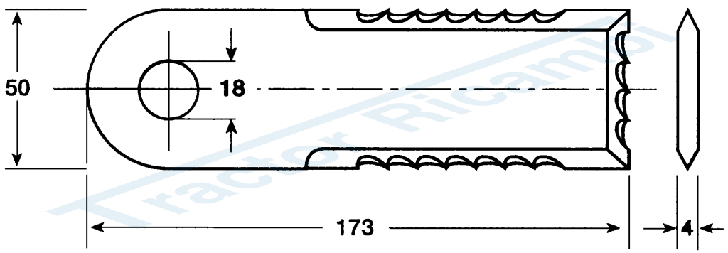 Coltello per trinciapaglia dentato