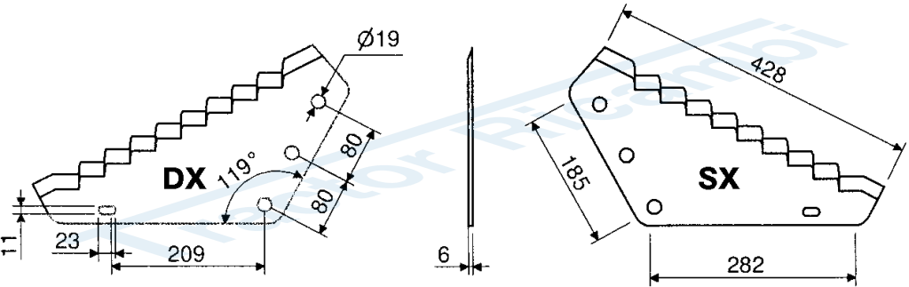 BLADES FOR MIXING MACHINES-VERTICAL