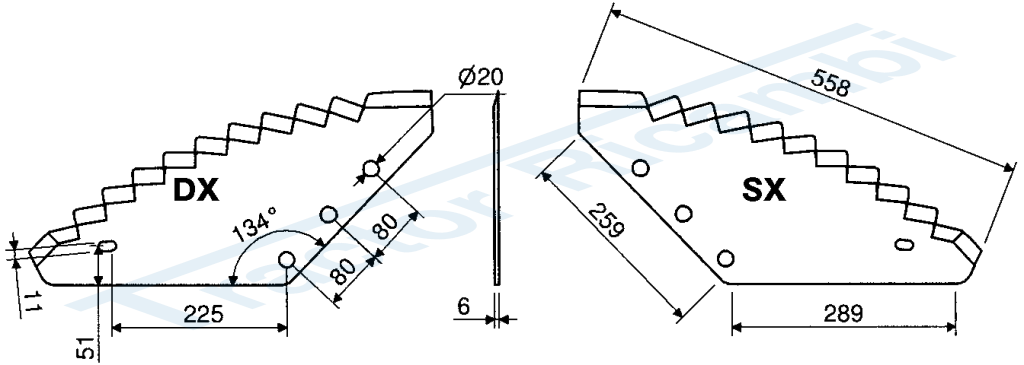 BLADES FOR MIXING MACHINES-VERTICAL