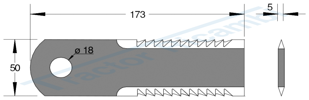 Mower toothed blade for forage cutting