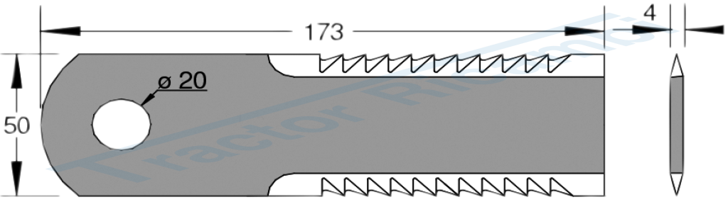 Coltello per trinciapaglia dentato