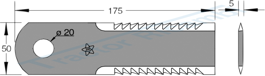 Mower toothed blade for forage cutting