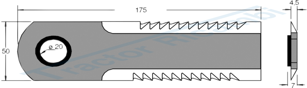 Mower toothed blade for forage cutting