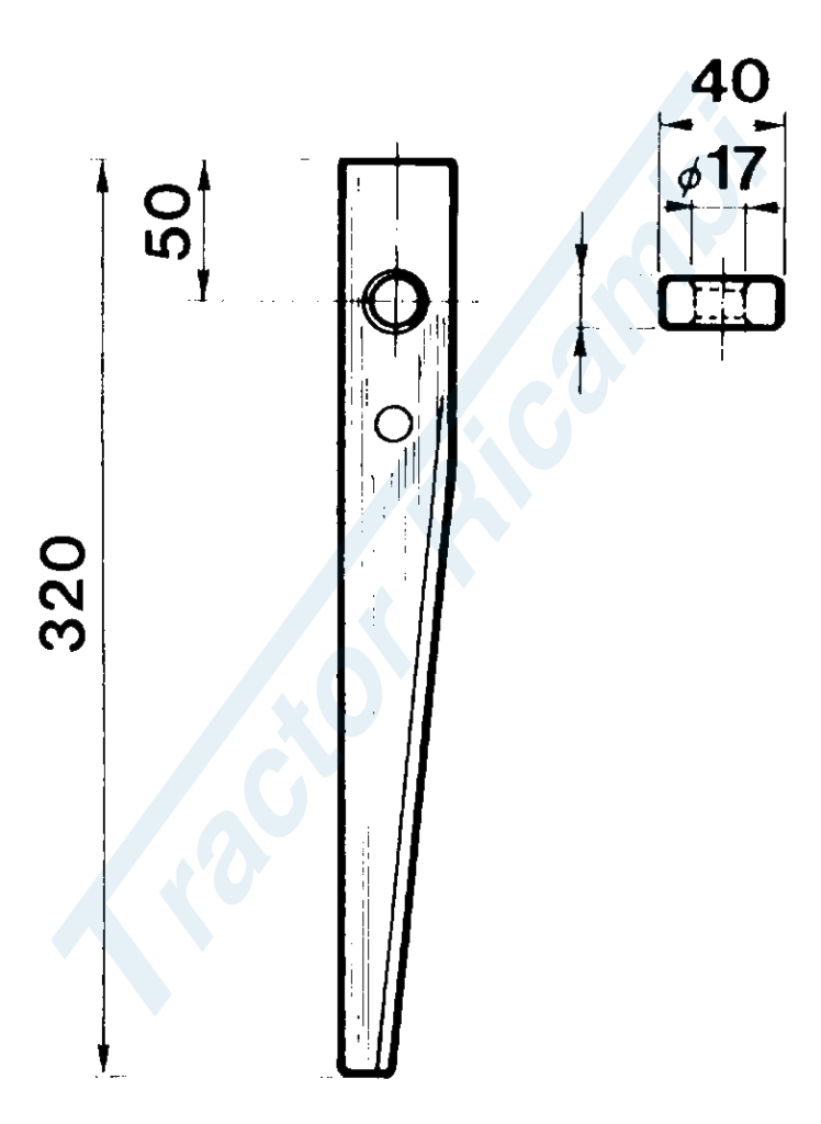 Dente per erpici rotativi - Tipo corto