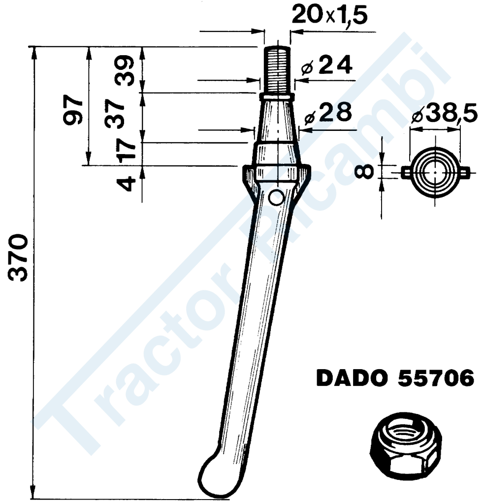 Tine for power harrows - Conical