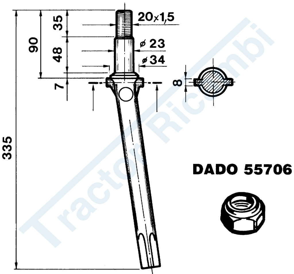 Dente per erpici rotativi - Cilindrico