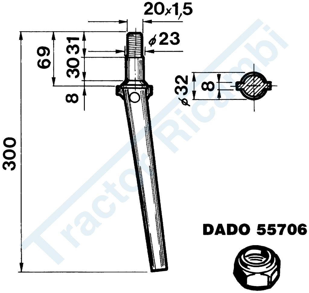 Dente per erpici rotativi - Cilindrico