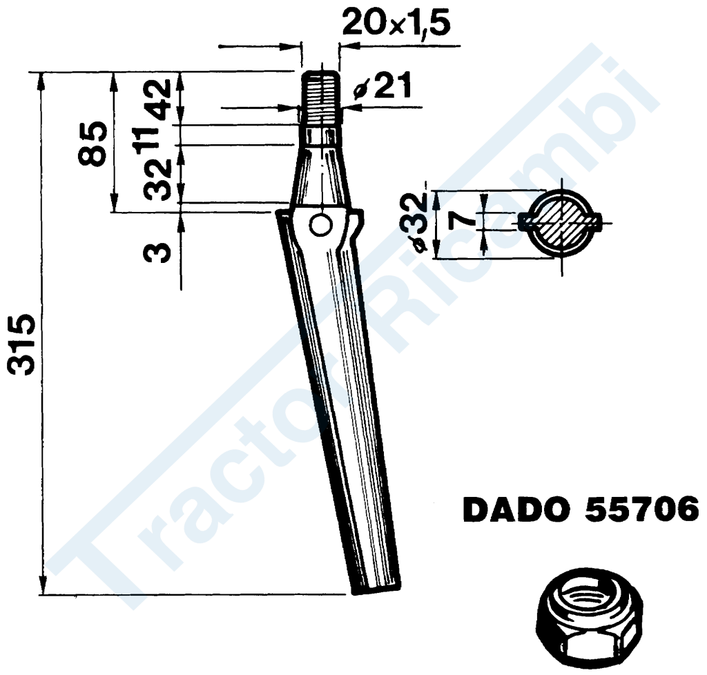 Tine for power harrows - Conical