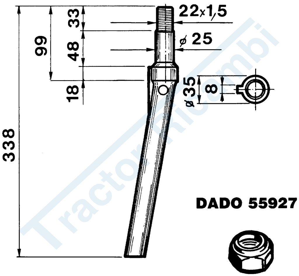 Dente per erpici rotativi - Cilindrico