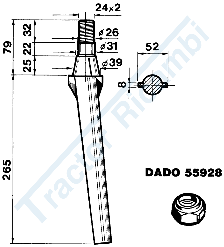 Tine for power harrows - Conical