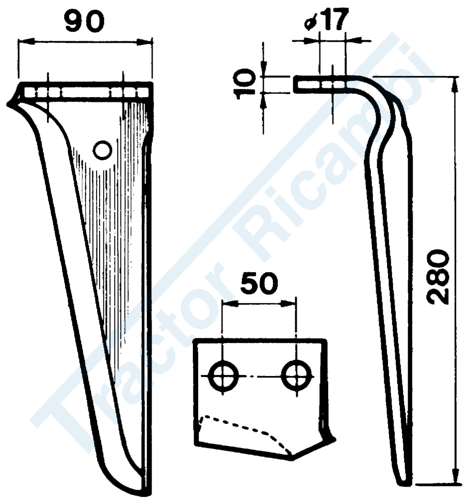 Dente per erpici rotativi