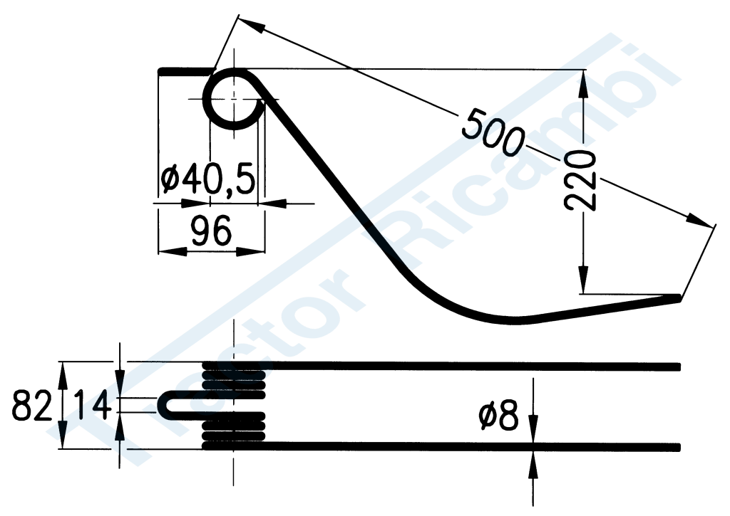 Rotary swather spring