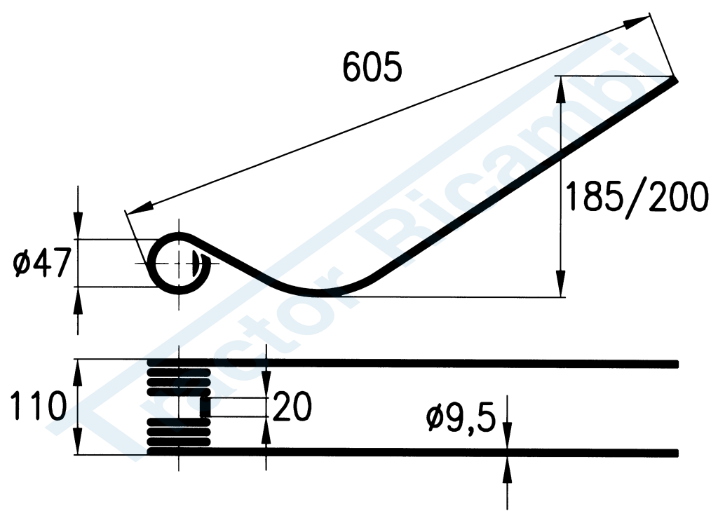 Rotary swather spring