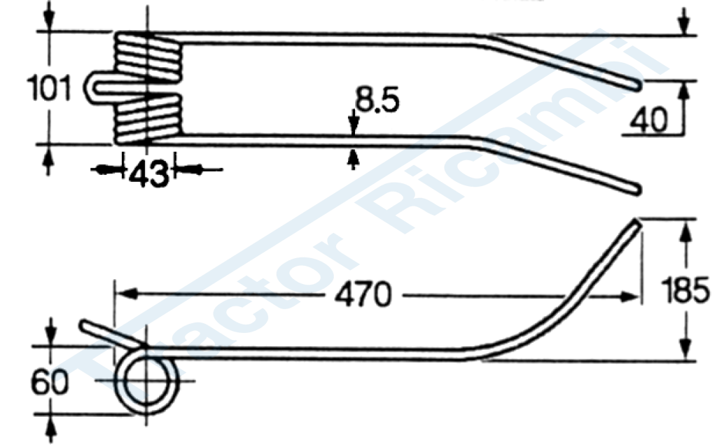 Rotary swather spring