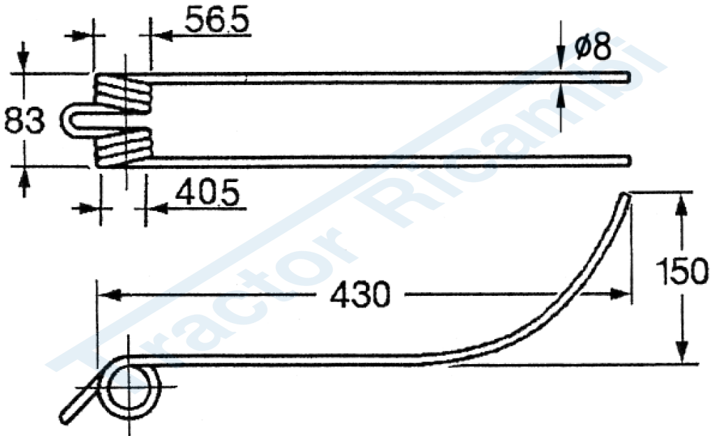 Rotary swather spring