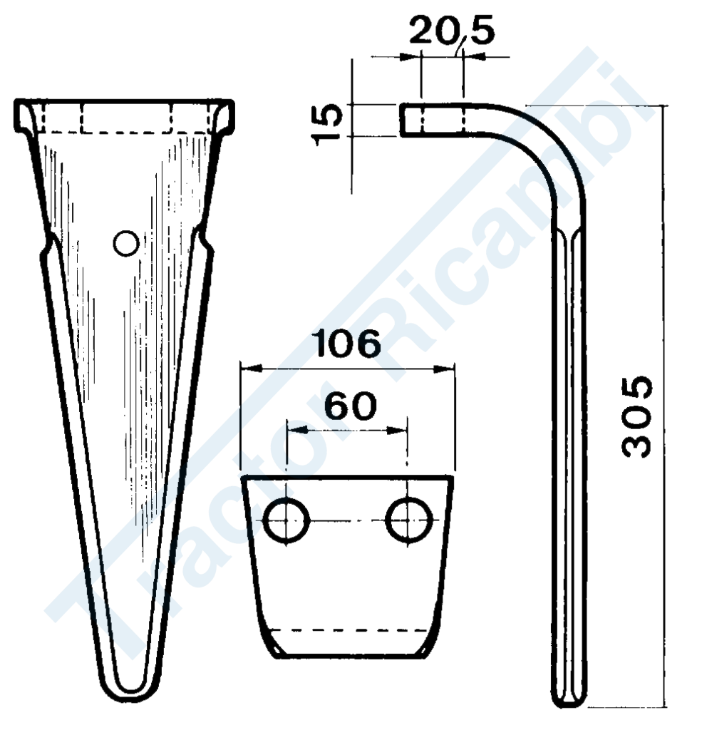 Dente per erpici rotativi - FS