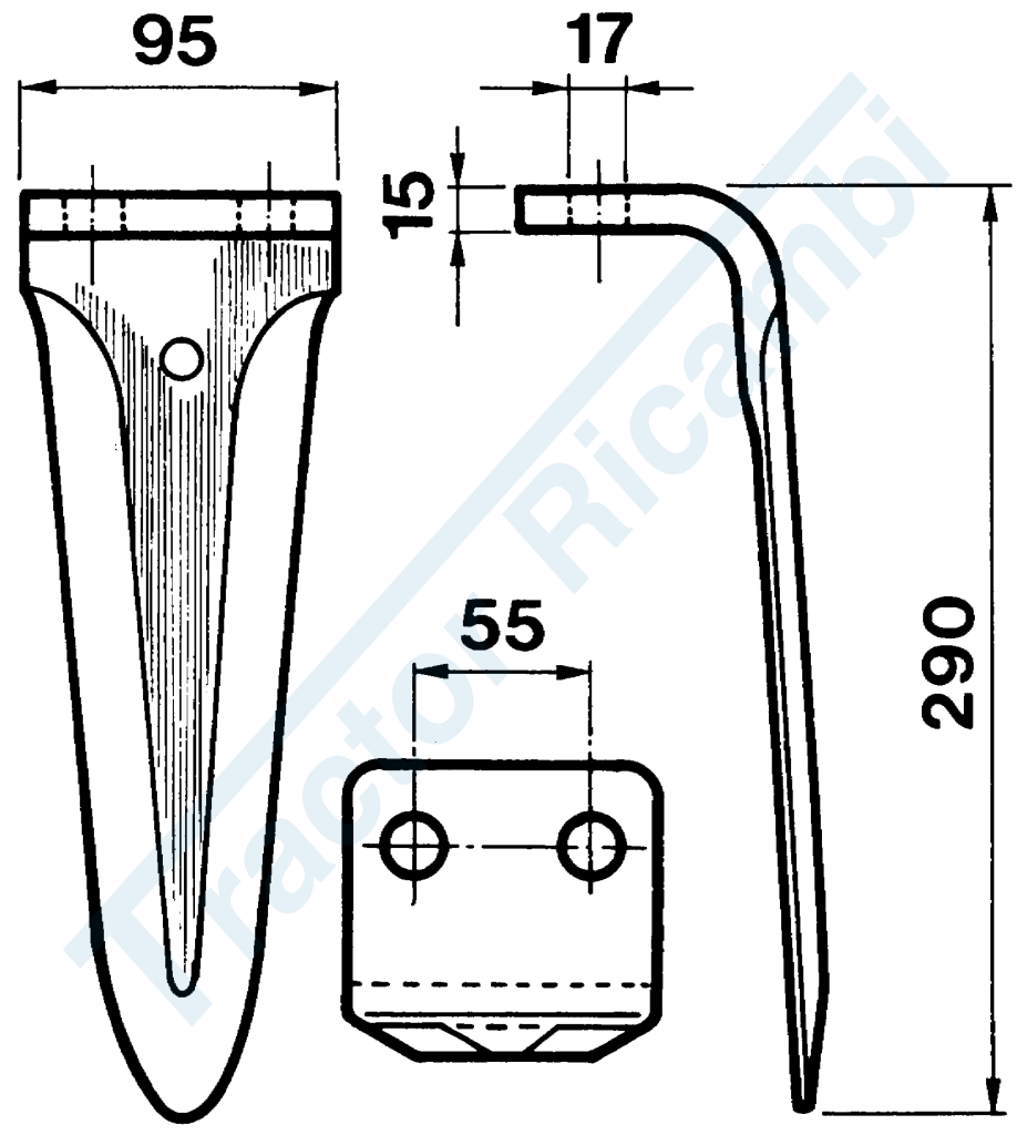 Dente per erpici rotativi - Tipo pesante