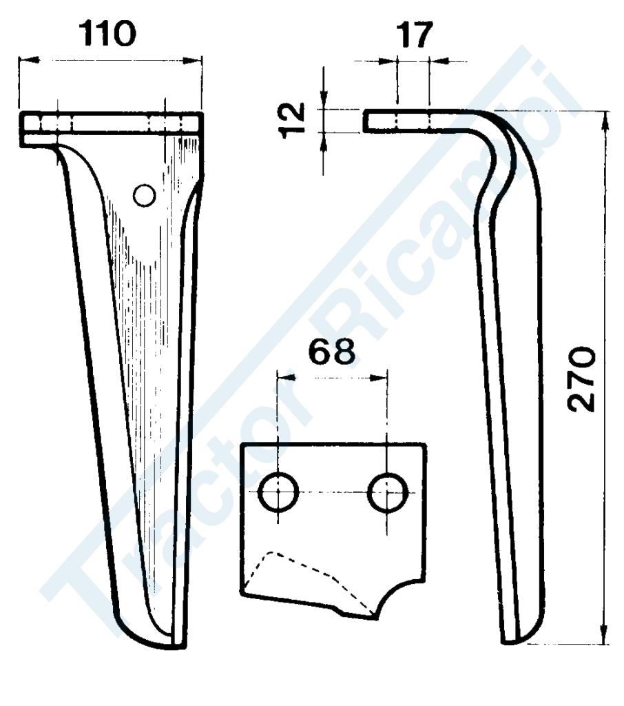 Dente per erpici rotativi