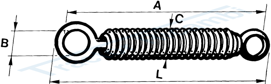 Spring with swivel eye for tiller