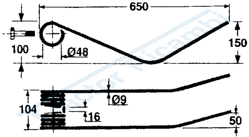 Rotary swather spring