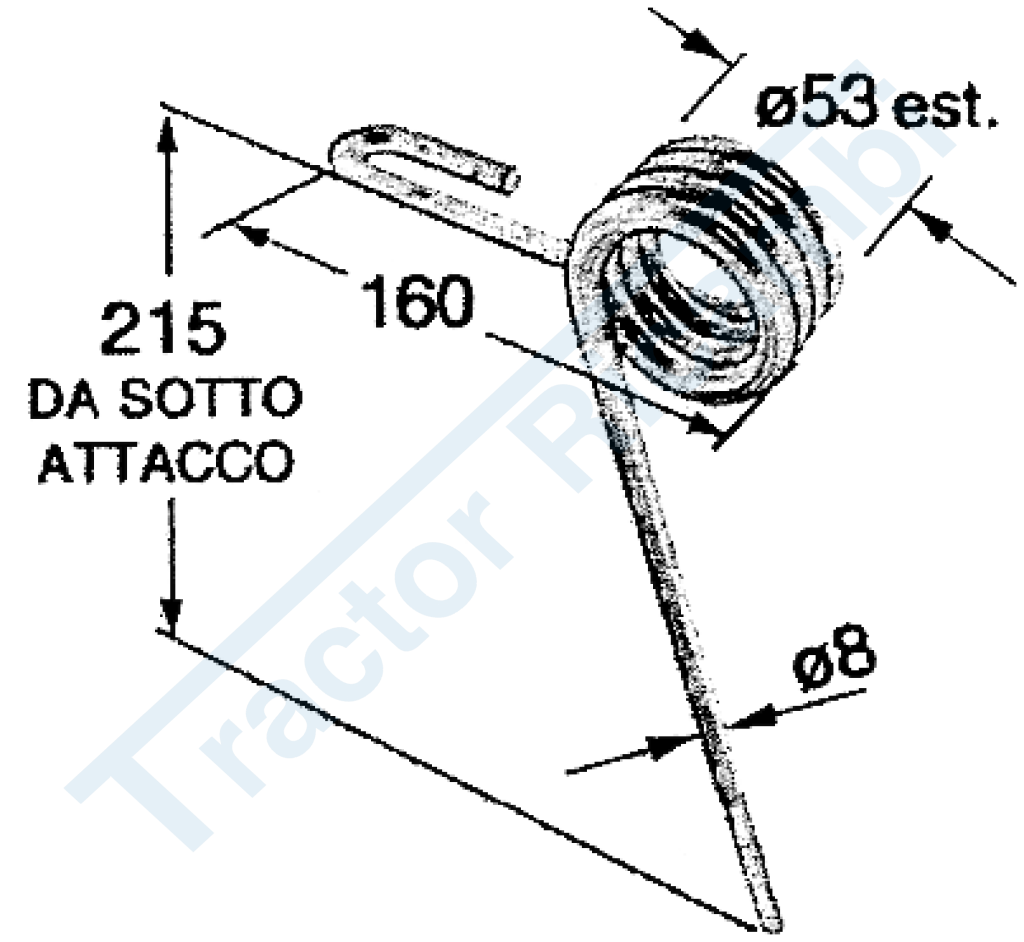 Dente posteriore aperto per seminatrice