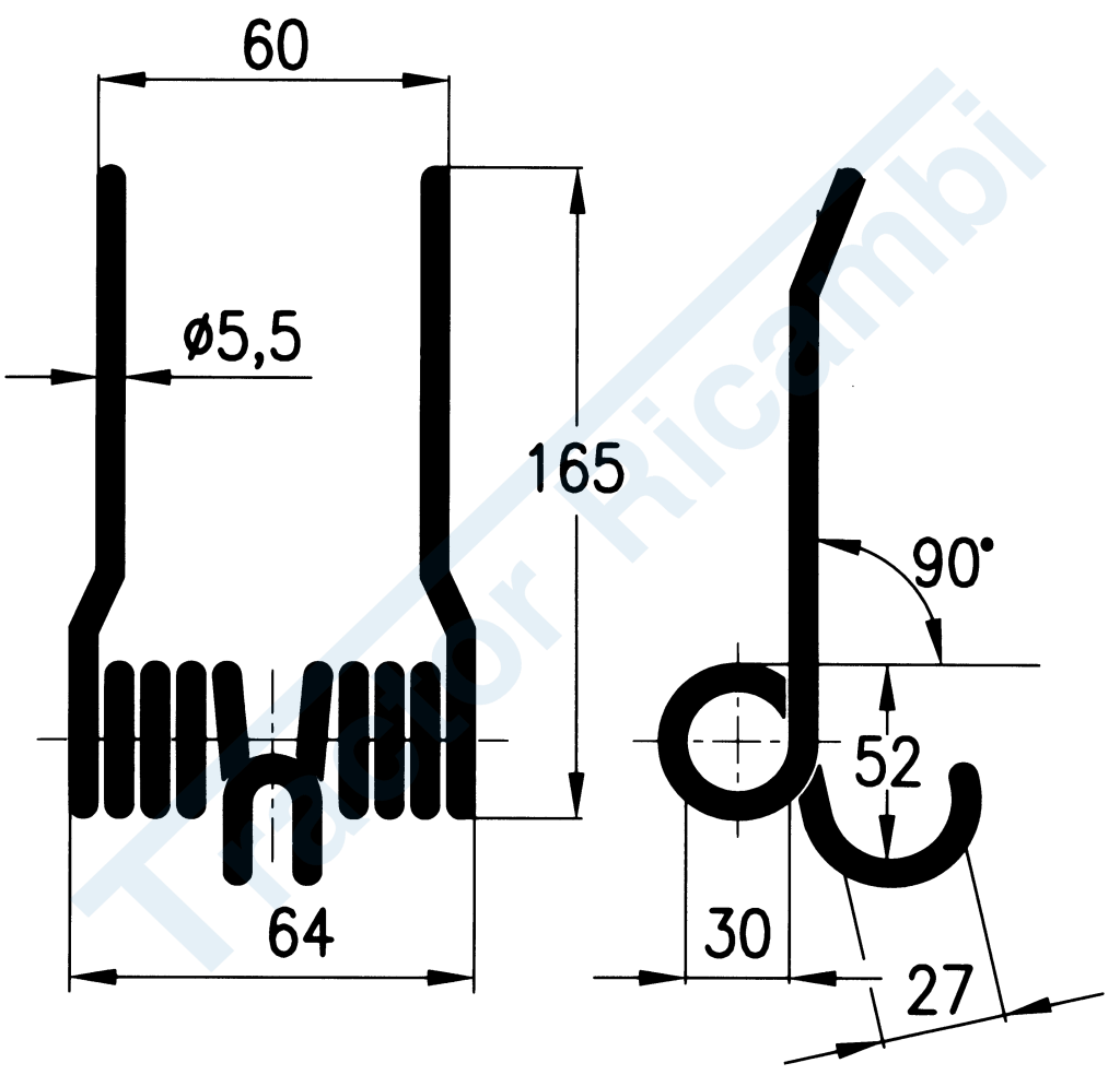 Spring for round baler