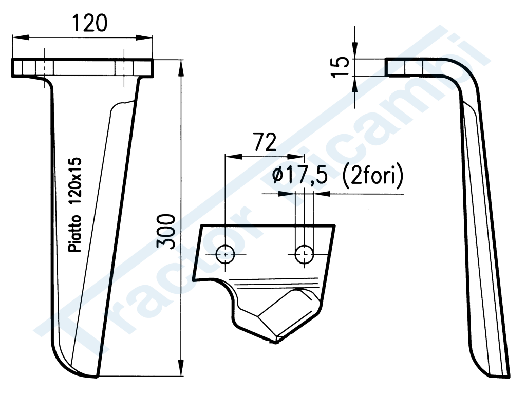 Dente per erpici rotativi