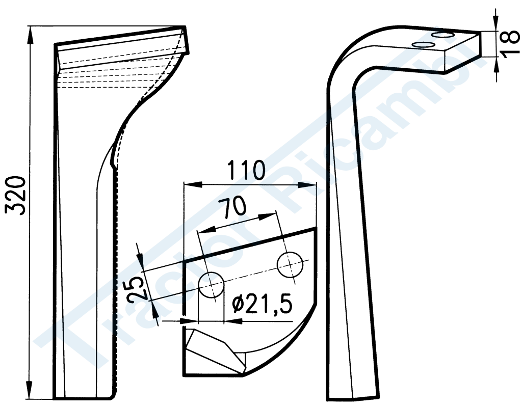 Dente per erpici rotativi