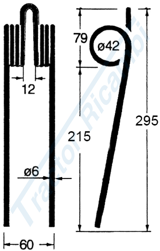 Molla per ranghinatore a cinghia/catena