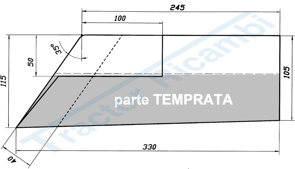 VOMERINO SPALLA 240 mm RINFORZATO - DX