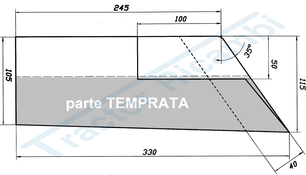 VOMERINO SPALLA 240 mm RINFORZATO - SX