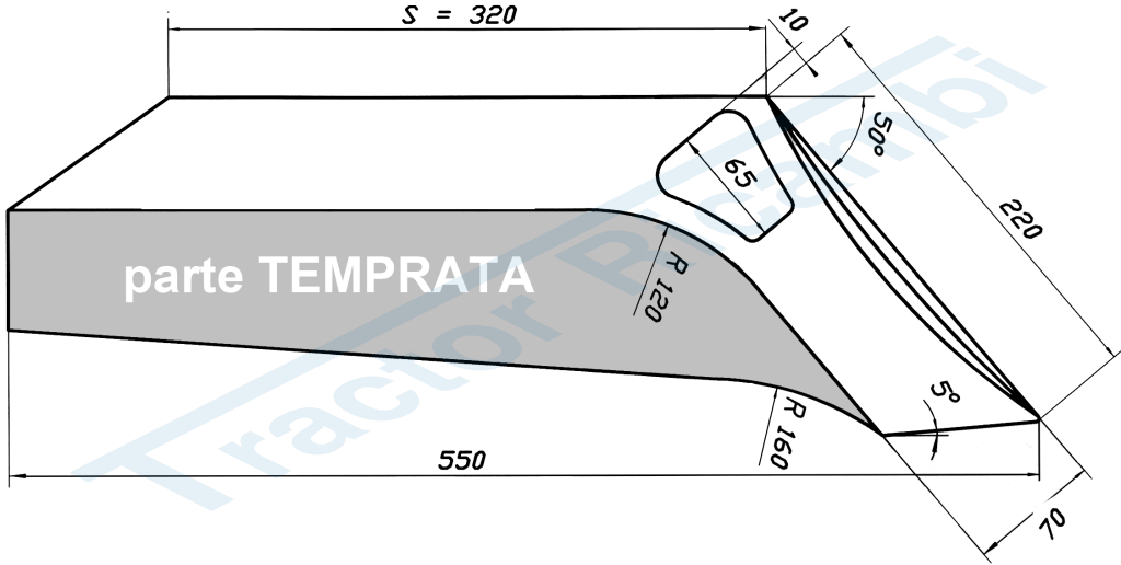 VOMERO TIPO UNIVERSALE SPALLA 320 mm - SX