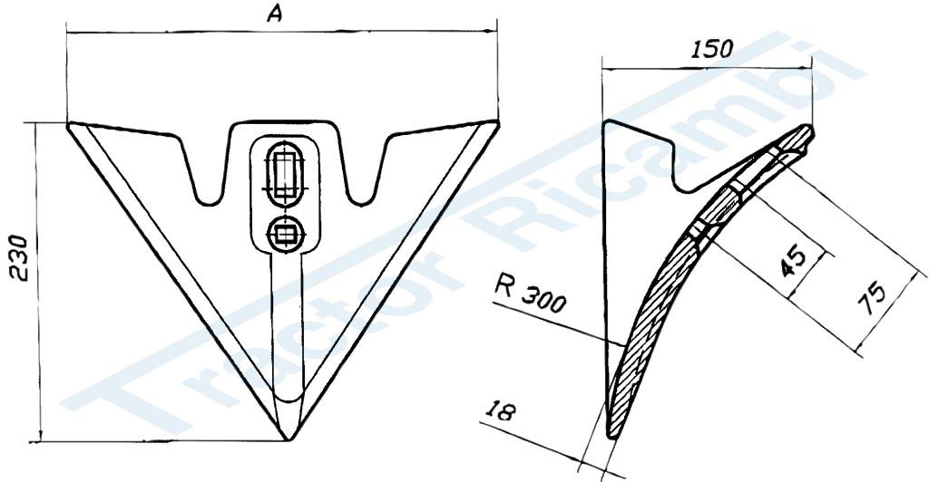 Duckfoot point for cultivator